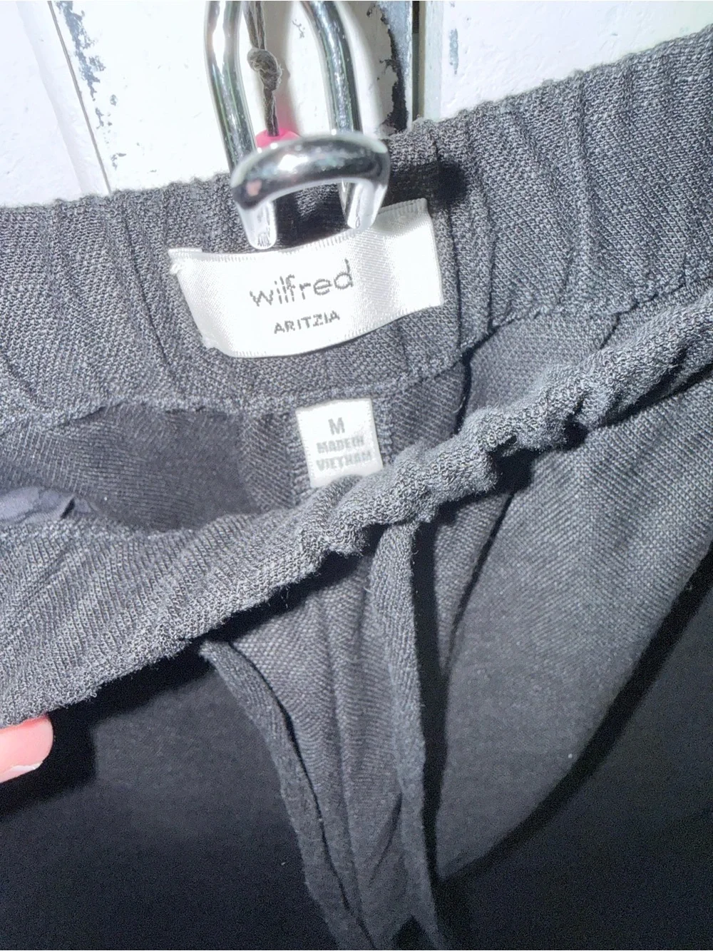 Aritzia Wilfred Cruise Linen Lodge Pant Drawstring Black Medium New - Picture 7 of 7